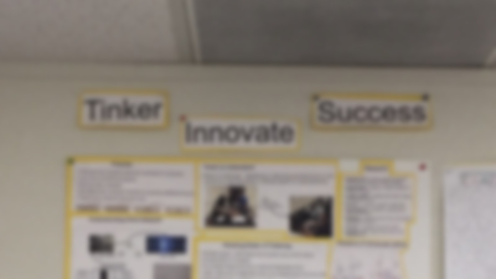 A privacy-reviewed wall of student project artifacts